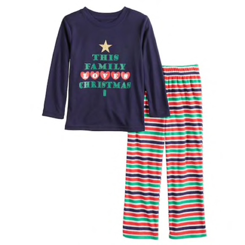 Toddler “This Family Loves Christmas” Pajama Set